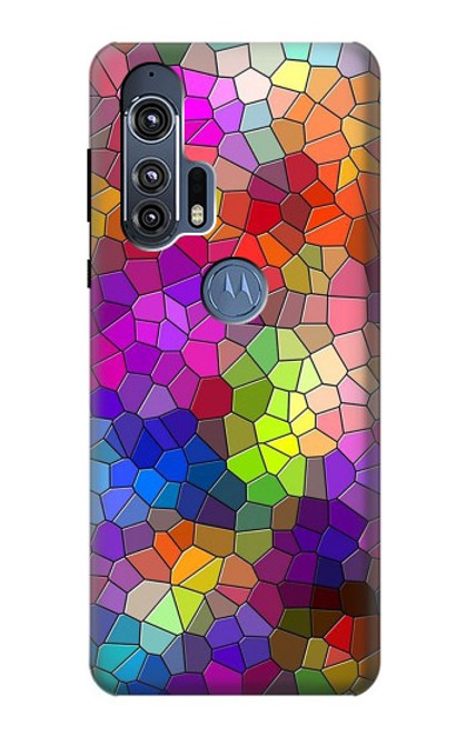 S3677 Mosaïques de briques colorées Etui Coque Housse pour Motorola Edge+