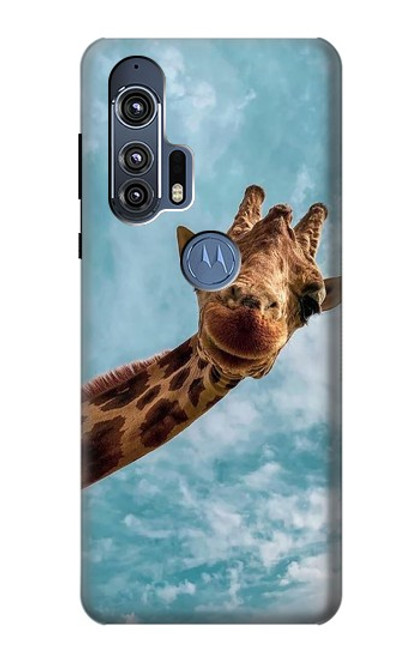 S3680 Girafe de sourire mignon Etui Coque Housse pour Motorola Edge+