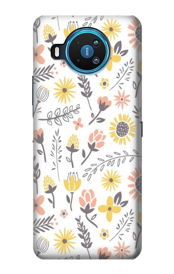 S2354 Motif pastel Fleurs Etui Coque Housse pour Nokia 8.3 5G