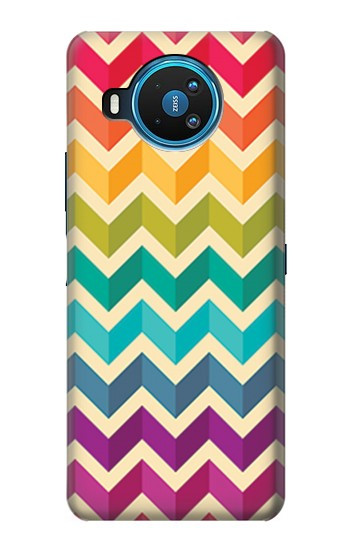 S2362 Arc en ciel coloré Shavron Zig zag Etui Coque Housse pour Nokia 8.3 5G