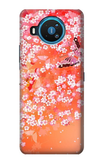 S2543 Motif japonais Kimono fleur de style Etui Coque Housse pour Nokia 8.3 5G