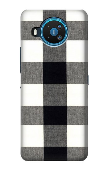 S2842 Noir et blanc Buffle motif de vérification Etui Coque Housse pour Nokia 8.3 5G