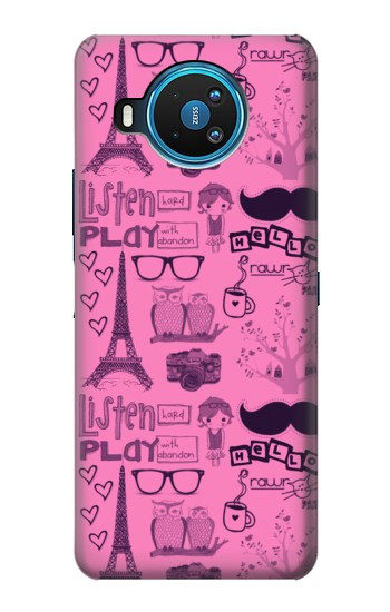 S2885 Paris Rose Etui Coque Housse pour Nokia 8.3 5G