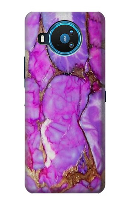 S2907 Violet Turquoise Pierre Etui Coque Housse pour Nokia 8.3 5G