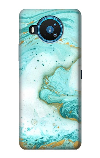 S3399 Vert Marbre Imprimer Graphique Etui Coque Housse pour Nokia 8.3 5G