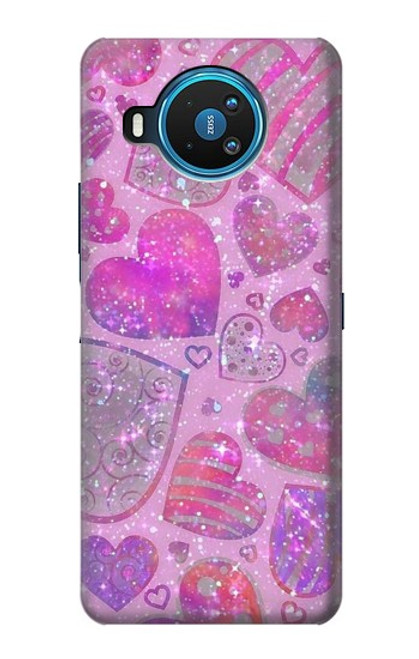 S3710 Coeur d'amour rose Etui Coque Housse pour Nokia 8.3 5G