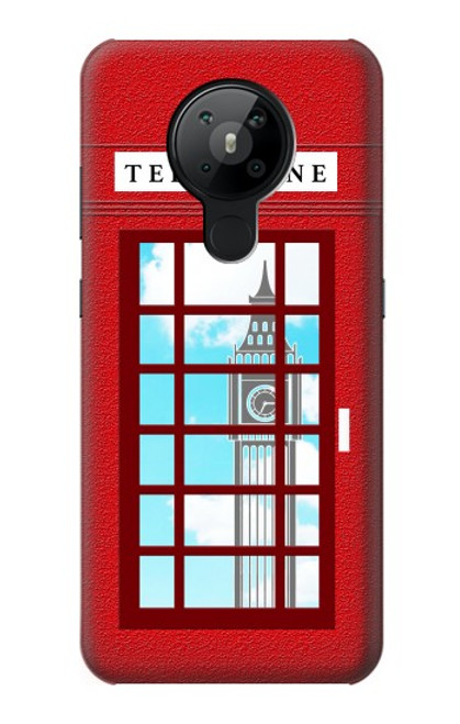 S2059 Angleterre britannique Cabine téléphonique Minimaliste Etui Coque Housse pour Nokia 5.3