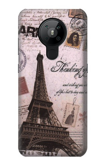 S2211 Carte postale de Paris Tour Eiffel Etui Coque Housse pour Nokia 5.3