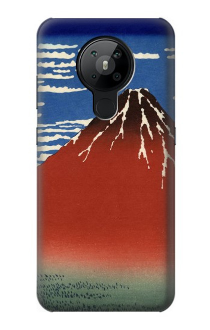 S2390 Katsushika Hokusai Fuji Rouge Etui Coque Housse pour Nokia 5.3
