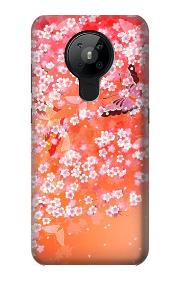 S2543 Motif japonais Kimono fleur de style Etui Coque Housse pour Nokia 5.3
