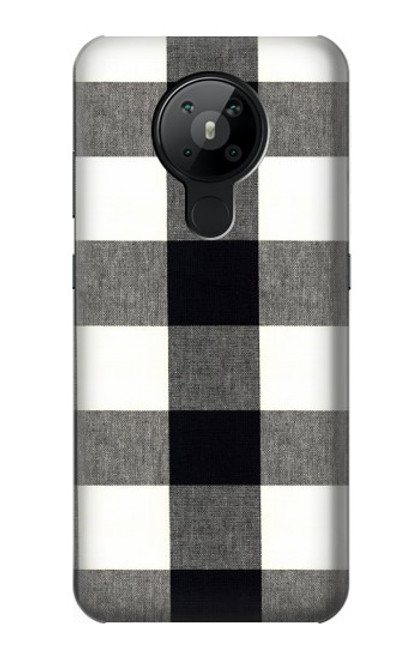 S2842 Noir et blanc Buffle motif de vérification Etui Coque Housse pour Nokia 5.3