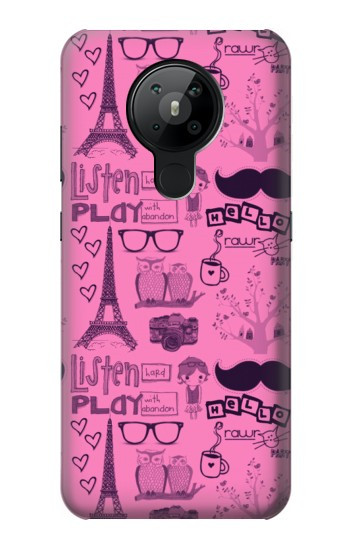 S2885 Paris Rose Etui Coque Housse pour Nokia 5.3