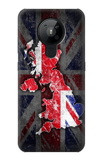 S2936 Royaume-Uni Drapeau britannique Carte Etui Coque Housse pour Nokia 5.3