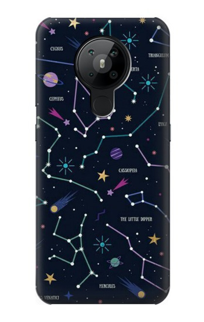 S3220 Carte Zodiaque étoiles Constellations Etui Coque Housse pour Nokia 5.3