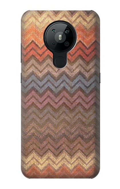 S3752 Motif de tissu en zigzag imprimé graphique Etui Coque Housse pour Nokia 5.3