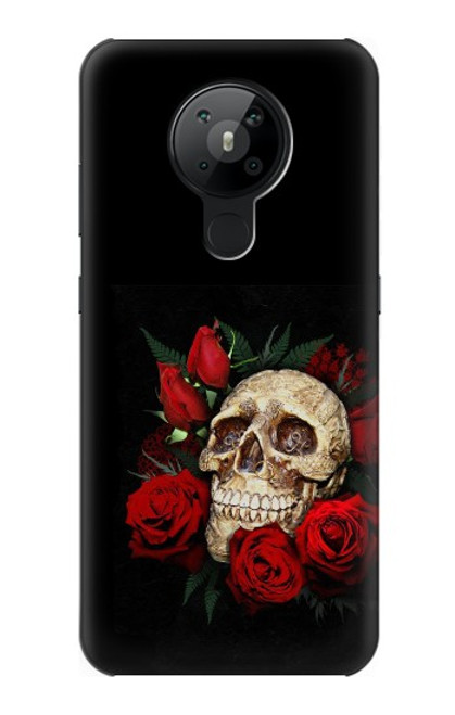 S3753 Roses de crâne gothique sombre Etui Coque Housse pour Nokia 5.3