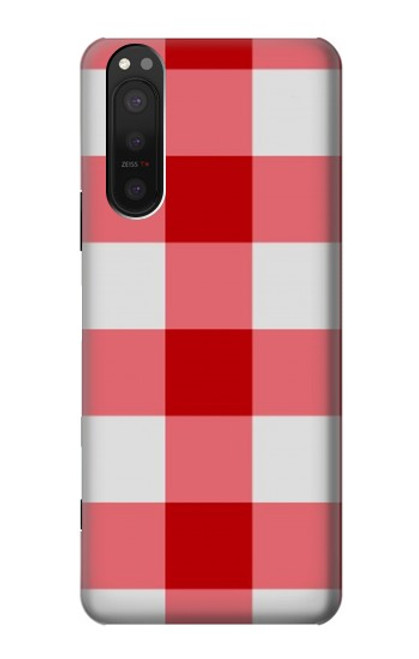 S3535 Rouge vichy Etui Coque Housse pour Sony Xperia 5 II