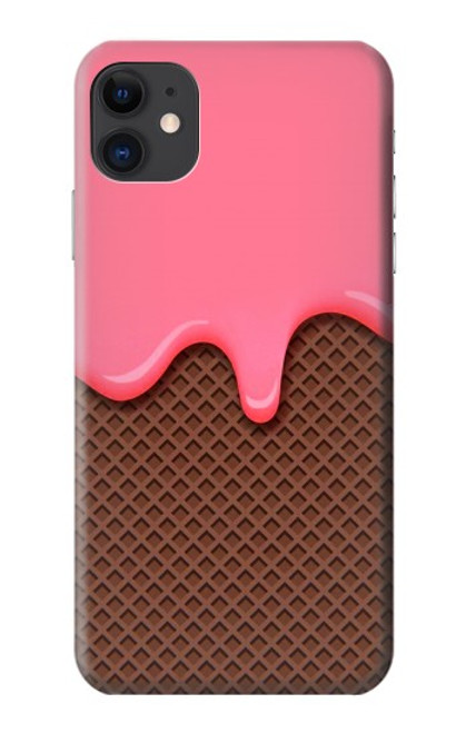 S3754 Cornet de crème glacée à la fraise Etui Coque Housse pour iPhone 11