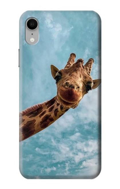 S3680 Girafe de sourire mignon Etui Coque Housse pour iPhone XR