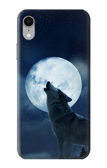 S3693 Pleine lune du loup blanc sinistre Etui Coque Housse pour iPhone XR