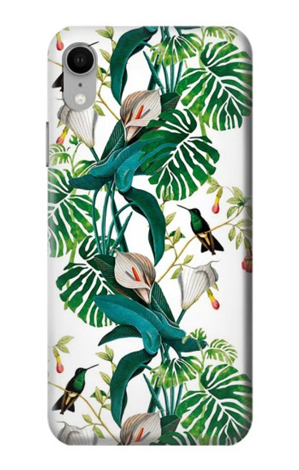 S3697 Oiseaux de la vie des feuilles Etui Coque Housse pour iPhone XR