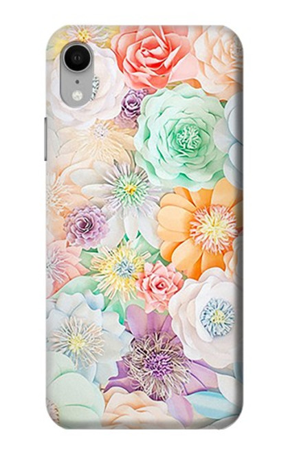 S3705 Fleur florale pastel Etui Coque Housse pour iPhone XR
