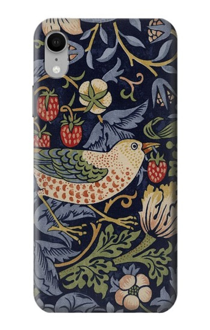 S3791 William Morris Strawberry Thief Fabric Etui Coque Housse pour iPhone XR