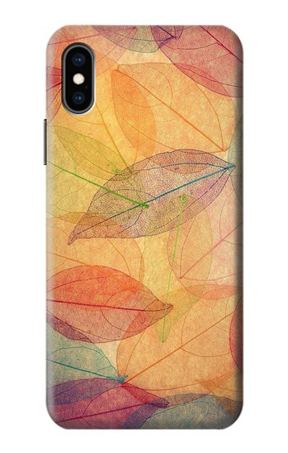 S3686 Automne Feuille Automne Etui Coque Housse pour iPhone X, iPhone XS