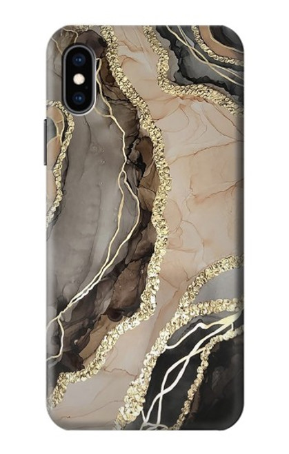 S3700 Imprimé graphique or marbré Etui Coque Housse pour iPhone X, iPhone XS