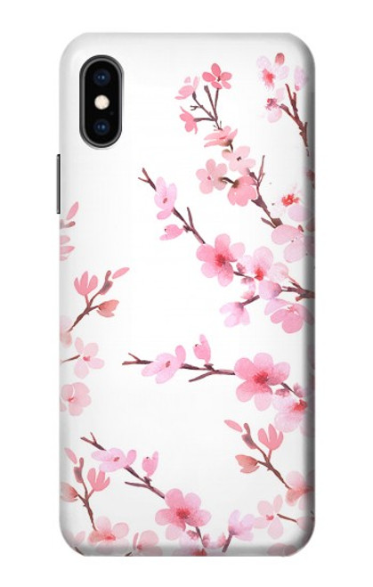 S3707 Fleur de cerisier rose fleur de printemps Etui Coque Housse pour iPhone X, iPhone XS