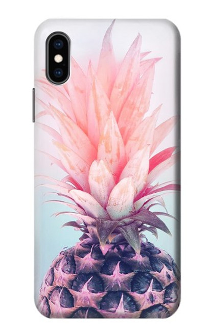 S3711 Ananas rose Etui Coque Housse pour iPhone X, iPhone XS