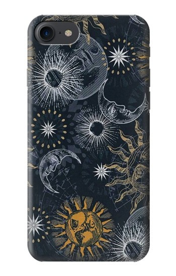 S3702 Lune et soleil Etui Coque Housse pour iPhone 7, iPhone 8, iPhone SE (2020) (2022)