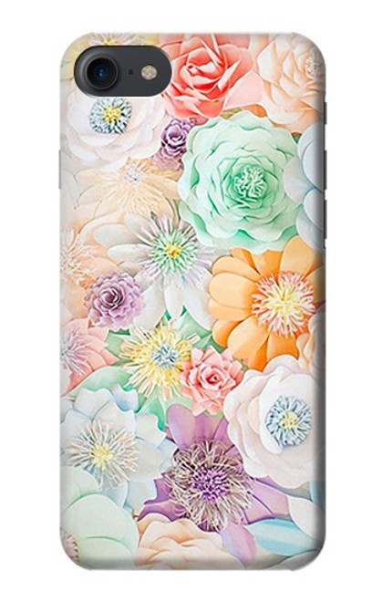 S3705 Fleur florale pastel Etui Coque Housse pour iPhone 7, iPhone 8, iPhone SE (2020) (2022)