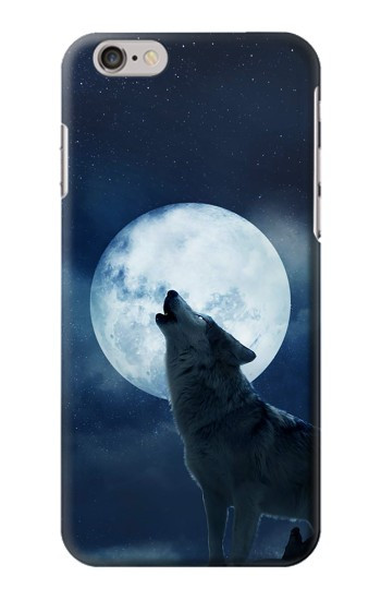 S3693 Pleine lune du loup blanc sinistre Etui Coque Housse pour iPhone 6 Plus, iPhone 6s Plus