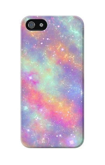 S3706 Arc-en-ciel pastel Galaxy Pink Sky Etui Coque Housse pour iPhone 5 5S SE