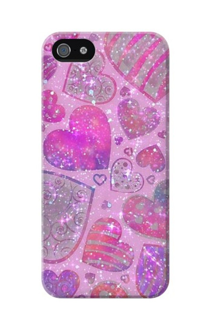 S3710 Coeur d'amour rose Etui Coque Housse pour iPhone 5 5S SE