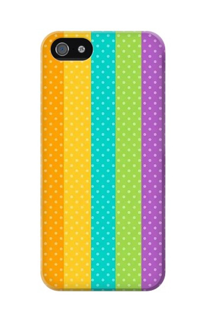 S3678 Vertical arc-en-ciel coloré Etui Coque Housse pour iPhone 5C