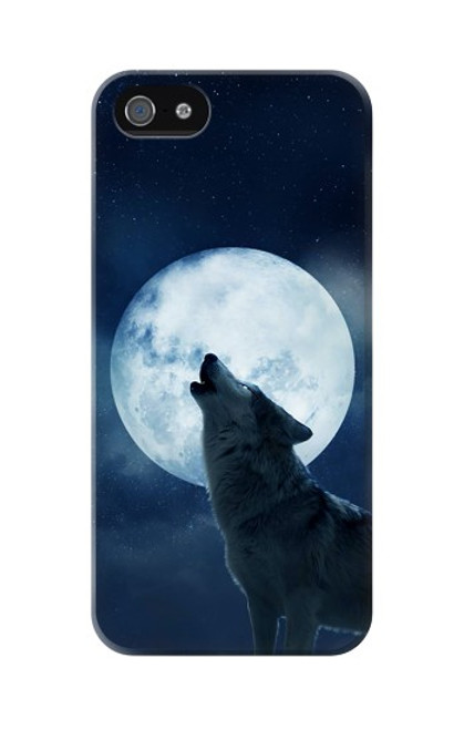 S3693 Pleine lune du loup blanc sinistre Etui Coque Housse pour iPhone 5C