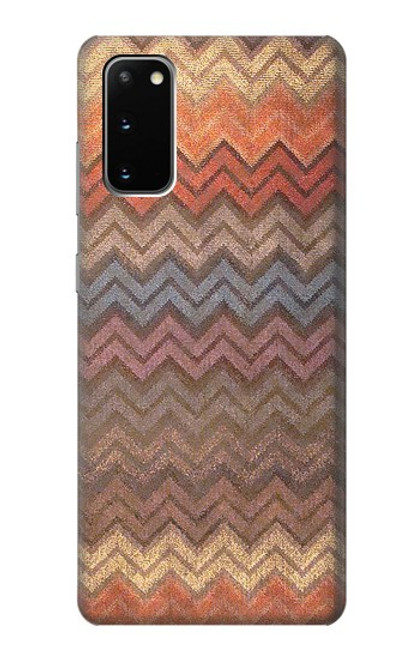 S3752 Motif de tissu en zigzag imprimé graphique Etui Coque Housse pour Samsung Galaxy S20