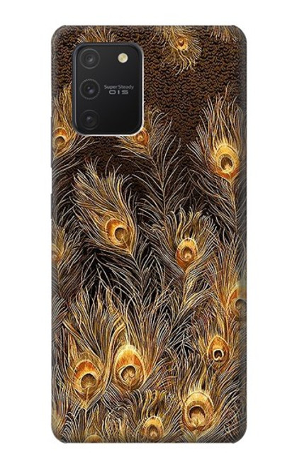 S3691 Plume de paon d'or Etui Coque Housse pour Samsung Galaxy S10 Lite