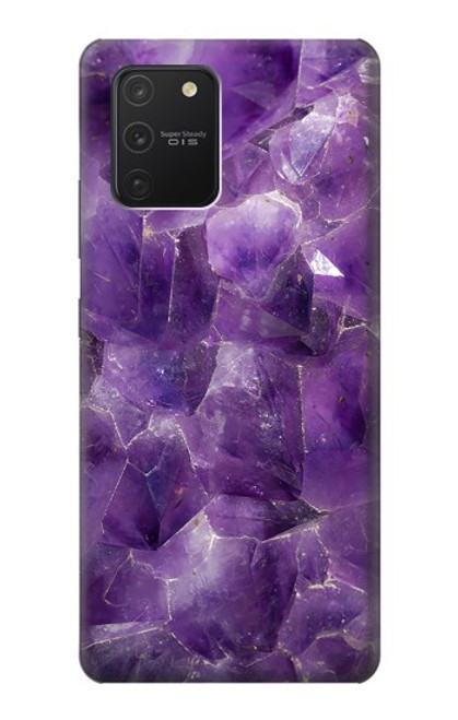 S3713 Graphique violet améthyste à quartz imprimé Etui Coque Housse pour Samsung Galaxy S10 Lite