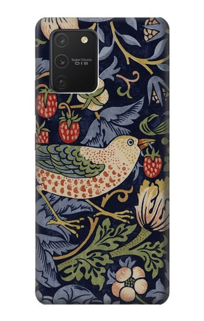 S3791 William Morris Strawberry Thief Fabric Etui Coque Housse pour Samsung Galaxy S10 Lite