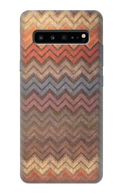 S3752 Motif de tissu en zigzag imprimé graphique Etui Coque Housse pour Samsung Galaxy S10 5G