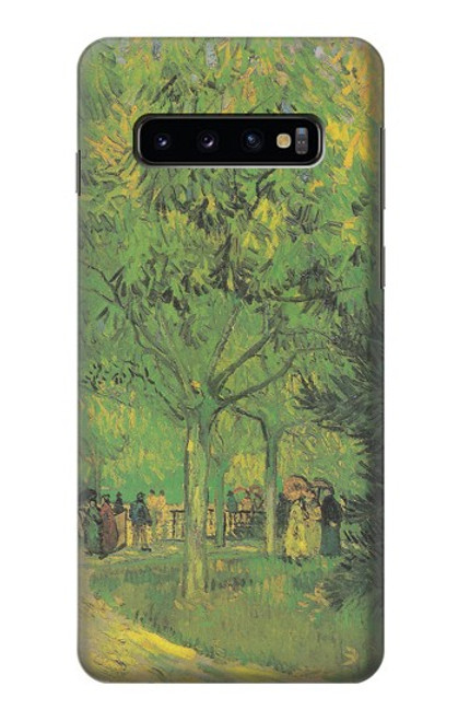 S3748 Van Gogh une ruelle dans un jardin public Etui Coque Housse pour Samsung Galaxy S10