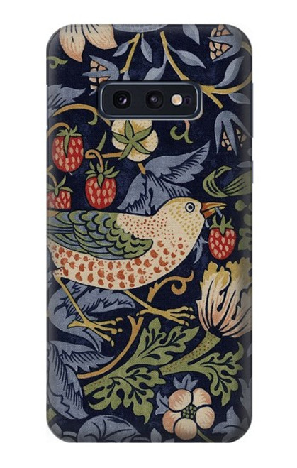 S3791 William Morris Strawberry Thief Fabric Etui Coque Housse pour Samsung Galaxy S10e