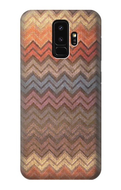 S3752 Motif de tissu en zigzag imprimé graphique Etui Coque Housse pour Samsung Galaxy S9 Plus