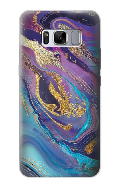 S3676 Pierre de marbre abstraite colorée Etui Coque Housse pour Samsung Galaxy S8 Plus