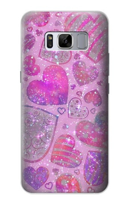 S3710 Coeur d'amour rose Etui Coque Housse pour Samsung Galaxy S8 Plus