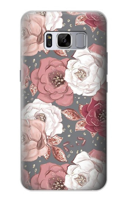 S3716 Motif floral rose Etui Coque Housse pour Samsung Galaxy S8 Plus