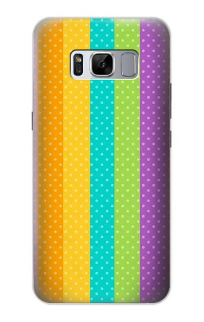 S3678 Vertical arc-en-ciel coloré Etui Coque Housse pour Samsung Galaxy S8